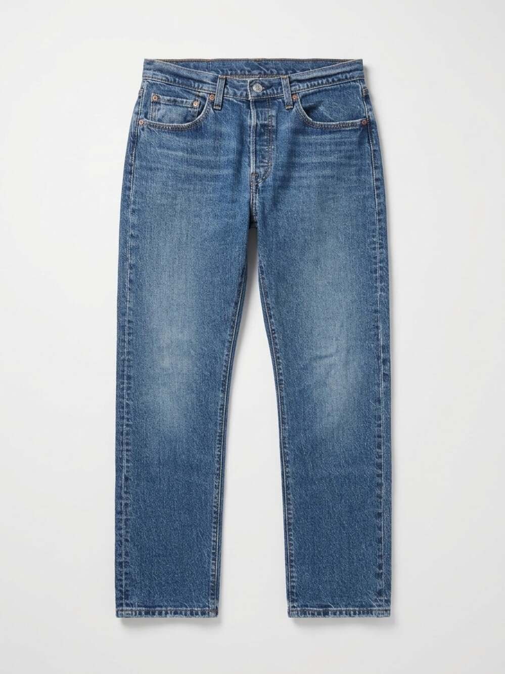 Levis 501 Womens W30 L30 Medium Wash Straight Leg Button Fly Denim Jeans 12501